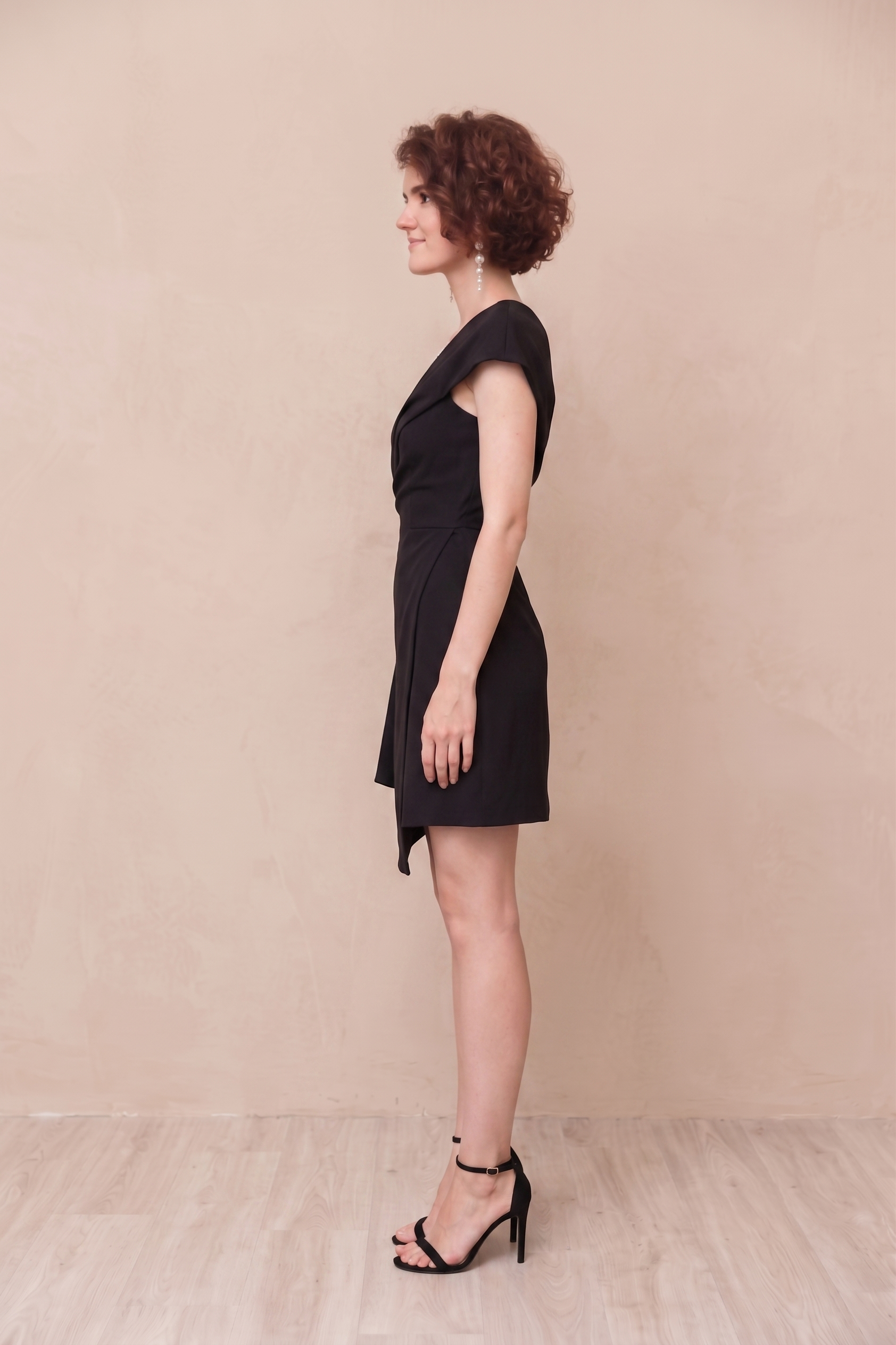 Celeste Draped Mini Dress - Black