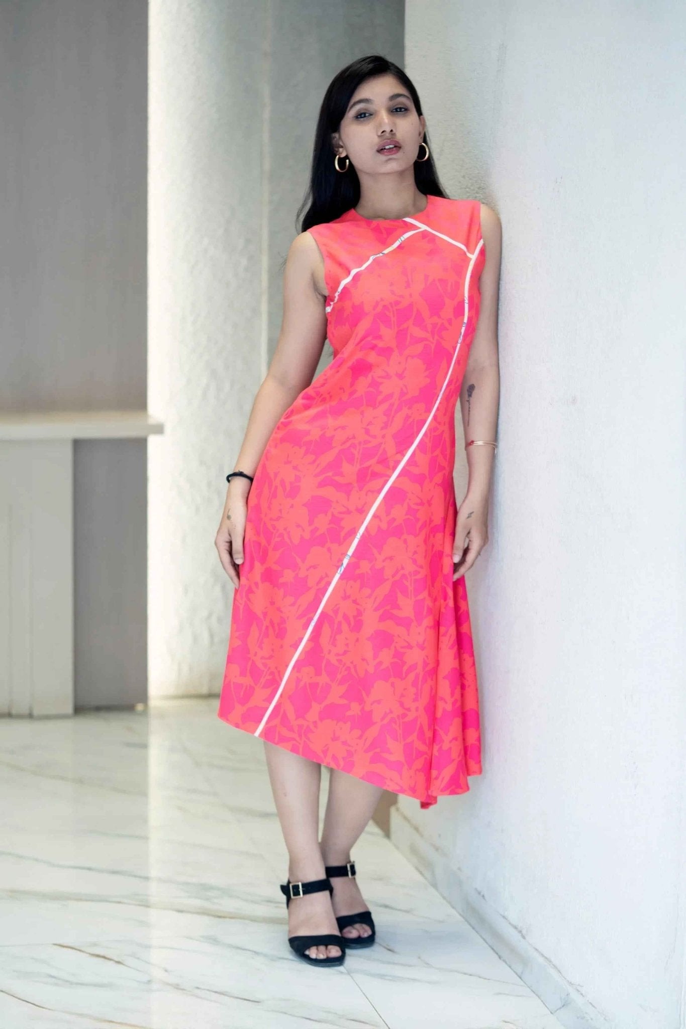 Pink Bloom A - Line Dress – Effortless Style from Desk to Dinner