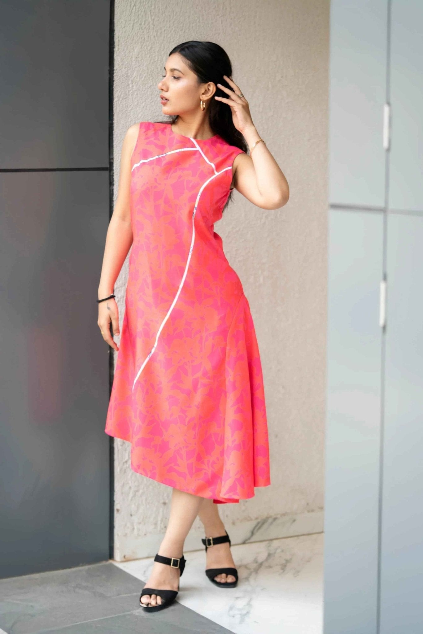 Pink Bloom A - Line Dress – Effortless Style from Desk to Dinner