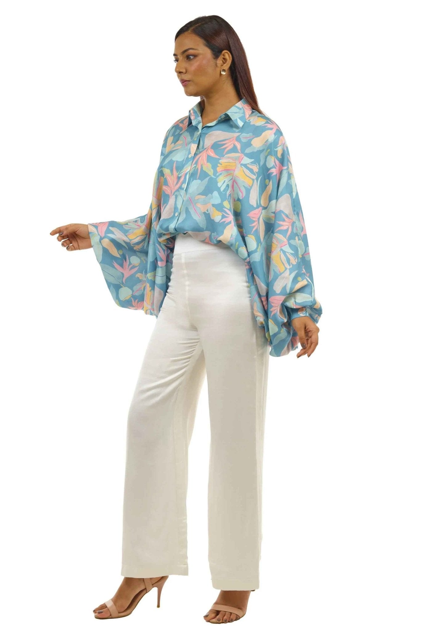 Turquiose Eagle Shirt and White Pants