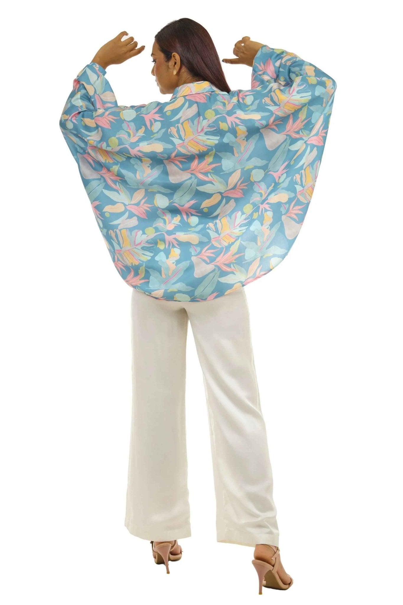 Turquiose Eagle Shirt and White Pants
