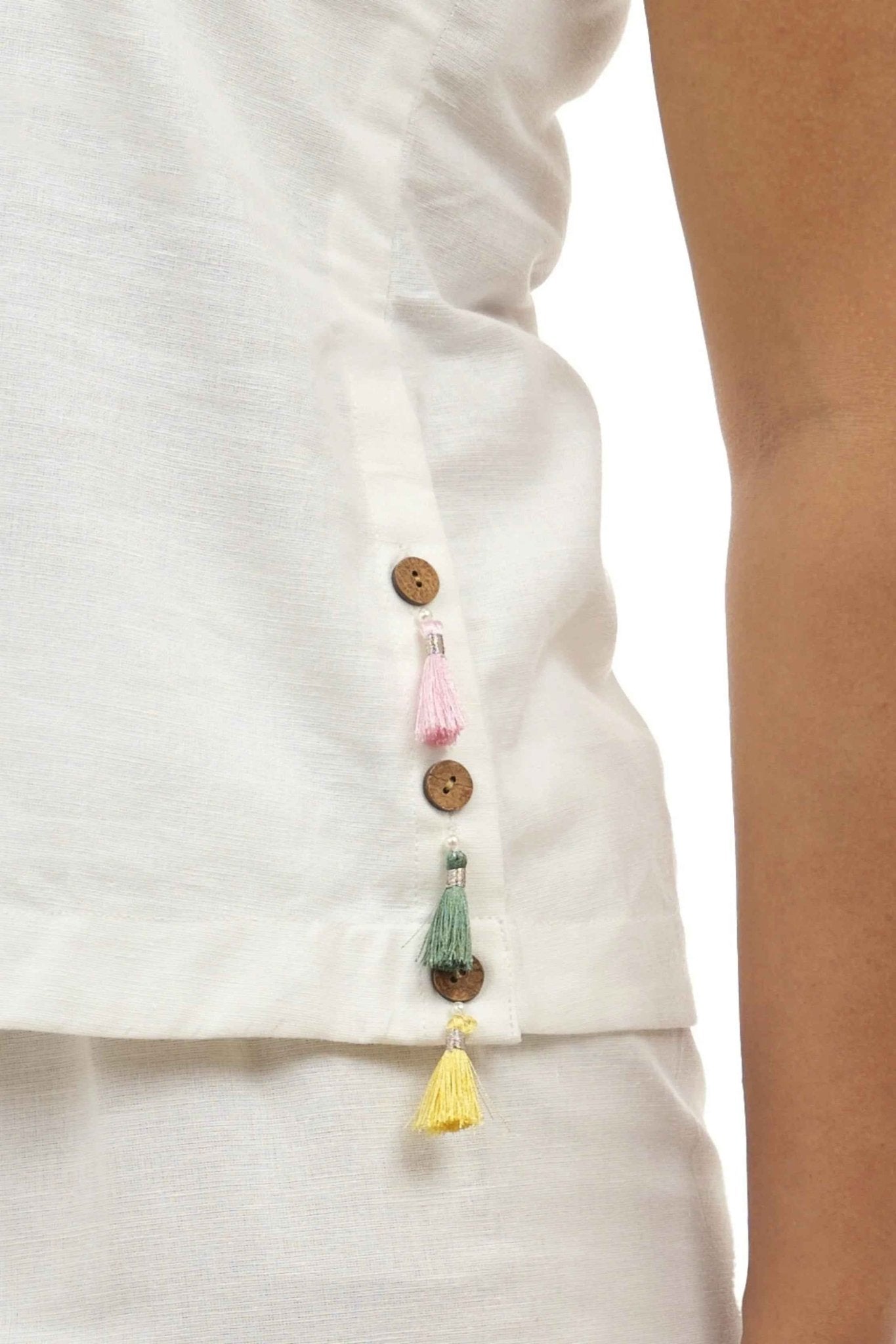 Women’s White Linen Crop Top – Lightweight Summer Linen